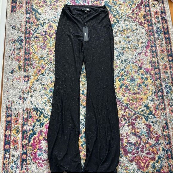 NWT Fashion Nova super flare wide leg high waist sparkly bottoms - Picture 1 of 4